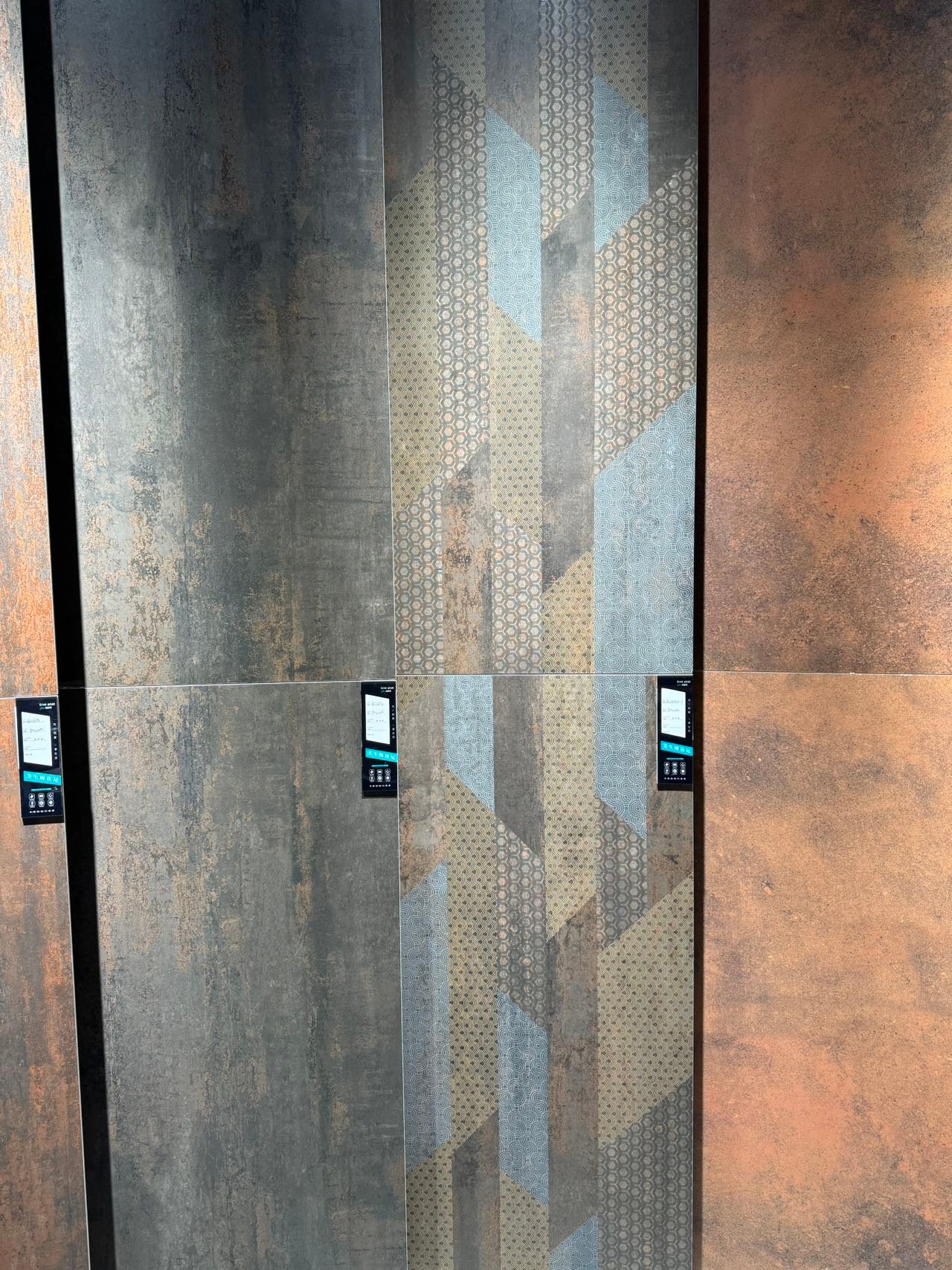 Showroom samples in context; actual supplier tile showroom